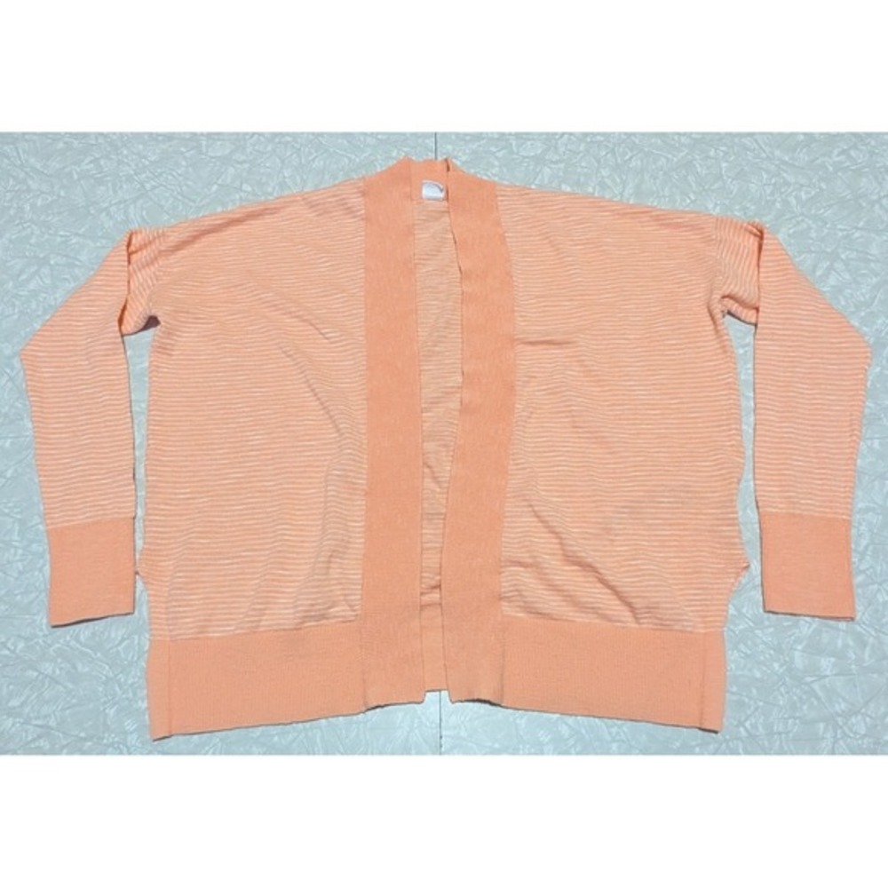 Gap XS Lightweight Peach Orange Stripe Cardigan Sweater